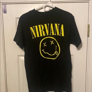 Nirvana Black T-Shirt with Yellow Graphic